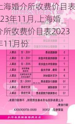 上海婚介所收费价目表2023年11月,上海婚介所收费价目表2023年11月份