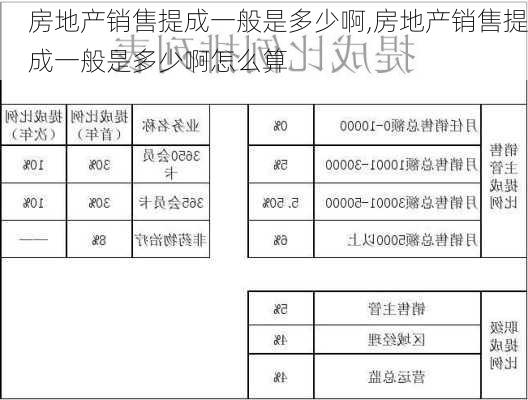 房地产销售提成一般是多少啊,房地产销售提成一般是多少啊怎么算