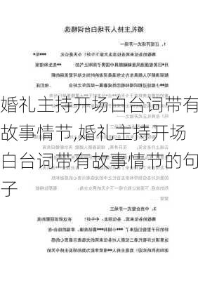 婚礼主持开场白台词带有故事情节,婚礼主持开场白台词带有故事情节的句子