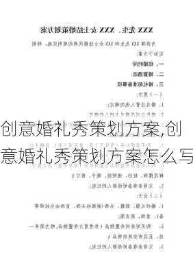 创意婚礼秀策划方案,创意婚礼秀策划方案怎么写