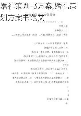 婚礼策划书方案,婚礼策划方案书范文