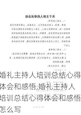 婚礼主持人培训总结心得体会和感悟,婚礼主持人培训总结心得体会和感悟怎么写