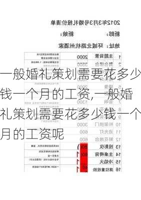 一般婚礼策划需要花多少钱一个月的工资,一般婚礼策划需要花多少钱一个月的工资呢