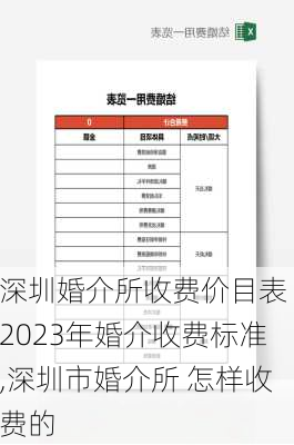 深圳婚介所收费价目表 2023年婚介收费标准,深圳市婚介所 怎样收费的