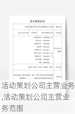 活动策划公司主营业务,活动策划公司主营业务范围