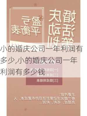 小的婚庆公司一年利润有多少,小的婚庆公司一年利润有多少钱