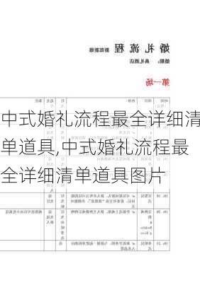 中式婚礼流程最全详细清单道具,中式婚礼流程最全详细清单道具图片