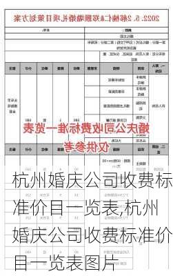 杭州婚庆公司收费标准价目一览表,杭州婚庆公司收费标准价目一览表图片