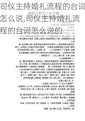 司仪主持婚礼流程的台词怎么说,司仪主持婚礼流程的台词怎么说的