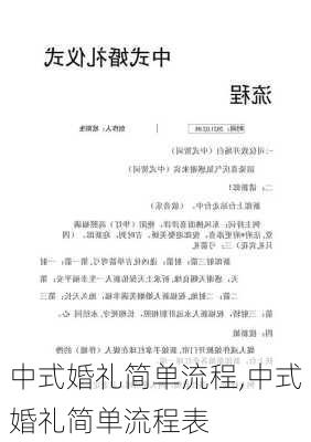 中式婚礼简单流程,中式婚礼简单流程表