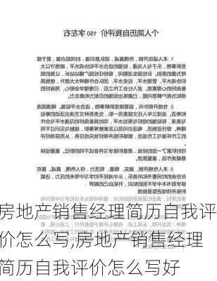 房地产销售经理简历自我评价怎么写,房地产销售经理简历自我评价怎么写好