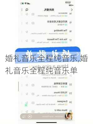 婚礼音乐全程纯音乐,婚礼音乐全程纯音乐单