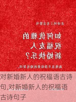 对新婚新人的祝福语古诗句,对新婚新人的祝福语古诗句子