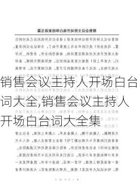 销售会议主持人开场白台词大全,销售会议主持人开场白台词大全集