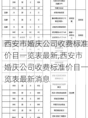 西安市婚庆公司收费标准价目一览表最新,西安市婚庆公司收费标准价目一览表最新消息