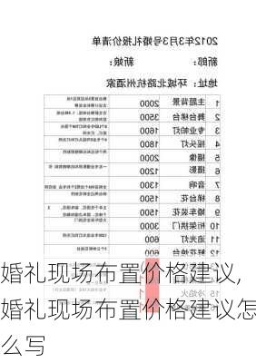 婚礼现场布置价格建议,婚礼现场布置价格建议怎么写