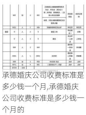 承德婚庆公司收费标准是多少钱一个月,承德婚庆公司收费标准是多少钱一个月的