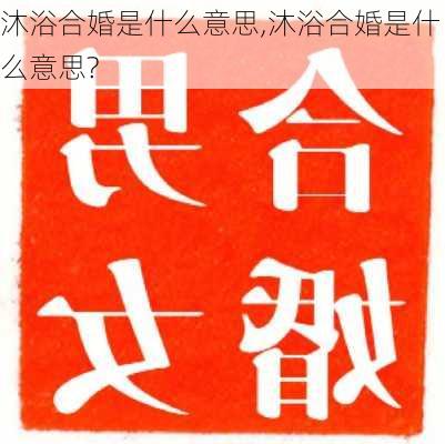 沐浴合婚是什么意思,沐浴合婚是什么意思?