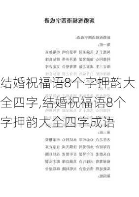 结婚祝福语8个字押韵大全四字,结婚祝福语8个字押韵大全四字成语