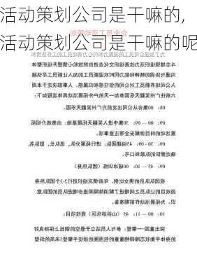 活动策划公司是干嘛的,活动策划公司是干嘛的呢