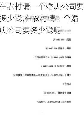 在农村请一个婚庆公司要多少钱,在农村请一个婚庆公司要多少钱呢