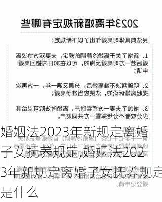 婚姻法2023年新规定离婚子女抚养规定,婚姻法2023年新规定离婚子女抚养规定是什么