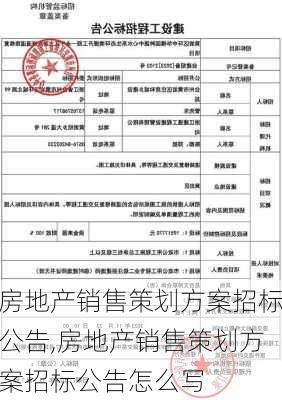 房地产销售策划方案招标公告,房地产销售策划方案招标公告怎么写