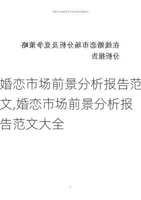 婚恋市场前景分析报告范文,婚恋市场前景分析报告范文大全