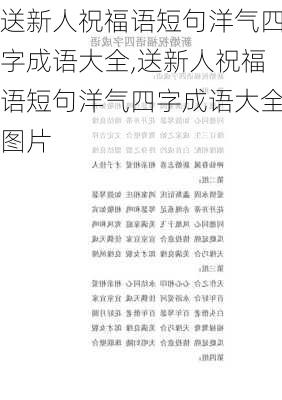 送新人祝福语短句洋气四字成语大全,送新人祝福语短句洋气四字成语大全图片