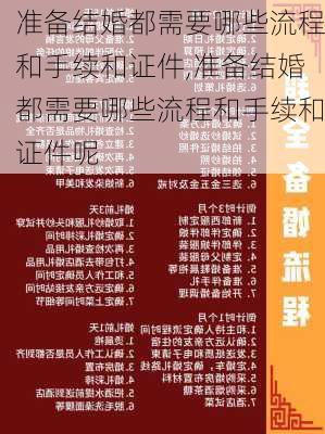 准备结婚都需要哪些流程和手续和证件,准备结婚都需要哪些流程和手续和证件呢