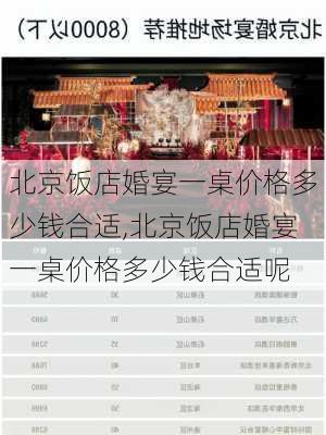 北京饭店婚宴一桌价格多少钱合适,北京饭店婚宴一桌价格多少钱合适呢