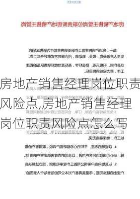 房地产销售经理岗位职责风险点,房地产销售经理岗位职责风险点怎么写