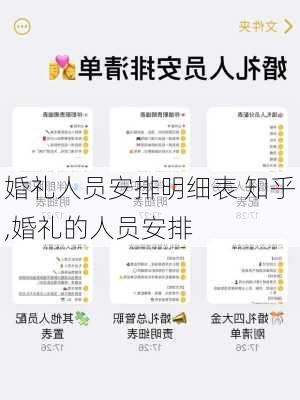 婚礼人员安排明细表 知乎,婚礼的人员安排