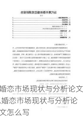 婚恋市场现状与分析论文,婚恋市场现状与分析论文怎么写