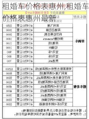 租婚车价格表惠州,租婚车价格表惠州最新